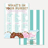 Donut Diner Baby Shower What's In Your Purse Game Printable Template