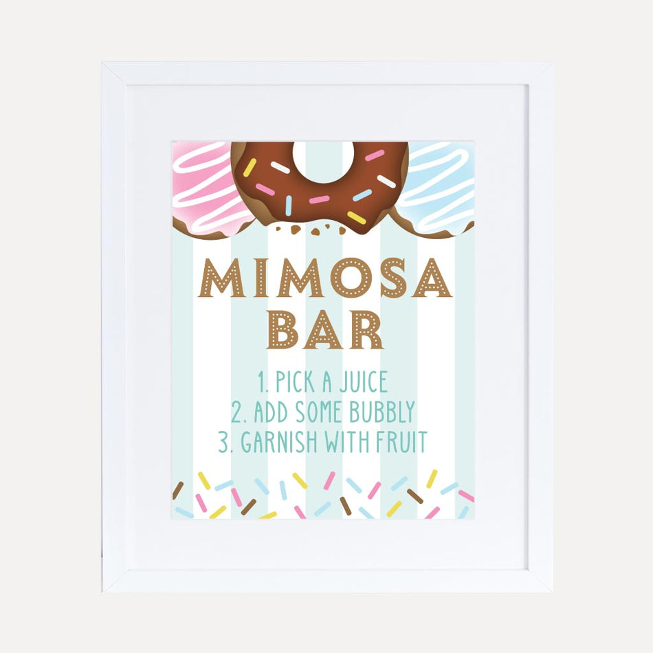 Donut Diner Baby Shower Mimosa Sign Printable Template