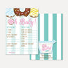Donut Diner Baby Shower Predictions Printable Template