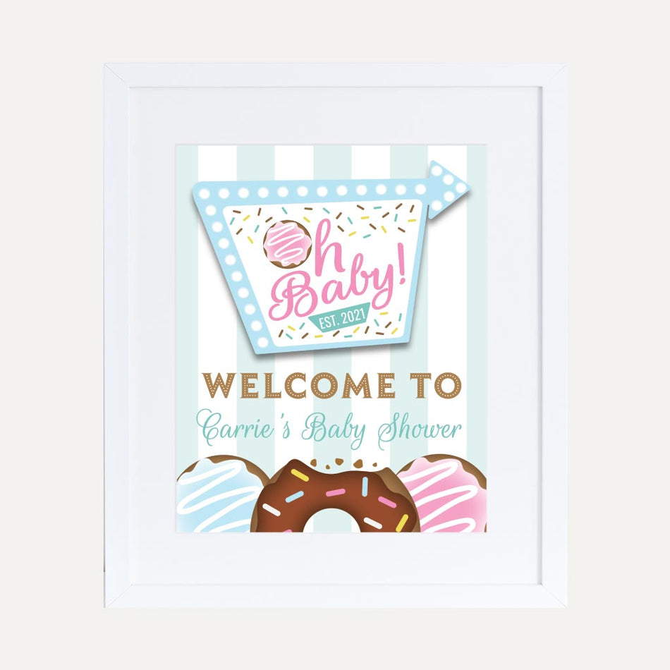 Donut Diner Baby Shower Welcome Sign Printable Template