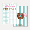 Donut Diner Baby Shower Prediction Advice Wishes Bundle Printable Template