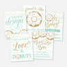 Blue Donut Baby Shower Sign Bundle Printable Template