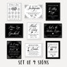 Elegant Monogram Wedding Sign Set Printable Template