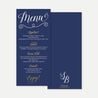 Elegant Navy Gold Border Wedding Menu Printable Template