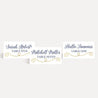 Elegant Navy Gold Border Wedding Place Cards Printable Template
