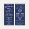 Elegant Navy Gold Border Wedding Program Printable Template