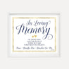 Elegant Navy Gold Border Wedding Loving Memory Sign Printable Template
