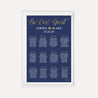 Elegant Navy Gold Border Wedding Seating Chart Sign Printable Template