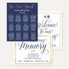 Elegant Navy Gold Border Wedding Sign Set Printable Template