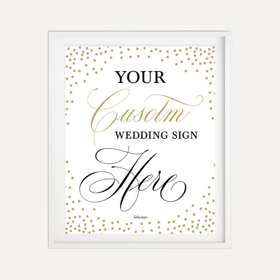 Elegant New Years Eve Wedding Custom Sign Printable Template