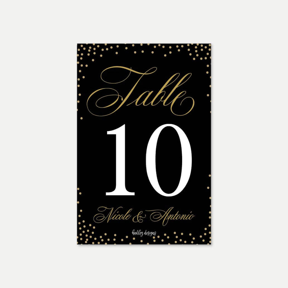 Elegant New Years Eve Wedding Table Numbers Printable Template