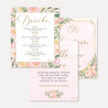 Elegant Pink Gold Floral Wedding Sign Set Printable Template