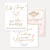 Elegant Pink Gold Floral Wedding Sign Set Printable Template