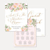 Elegant Pink Gold Floral Wedding Sign Set Printable Template