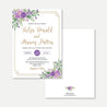 Elegant Purple Floral Wedding Invitation Printable Template