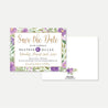 Elegant Purple Floral Wedding Save The Date Printable Template