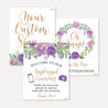Elegant Purple Floral Wedding Sign Set Printable Template