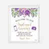 Elegant Purple Floral Wedding Unplugged Ceremony Printable Template