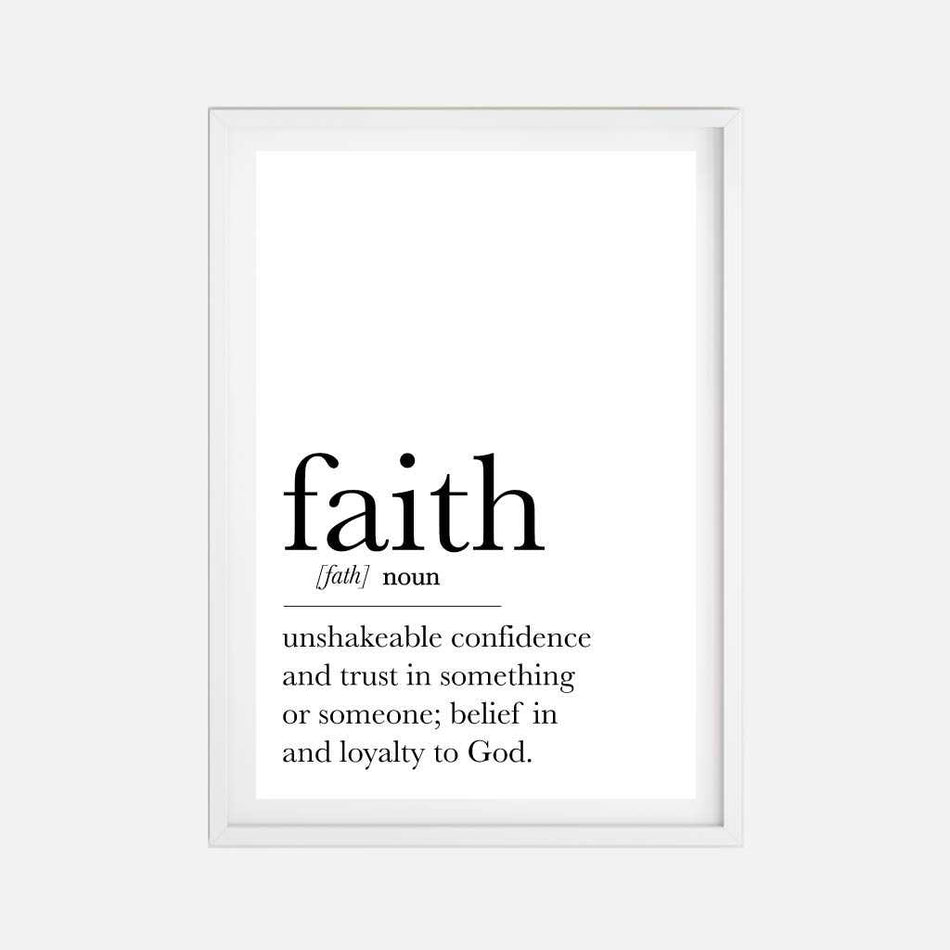 Faith Definition Wall Art Christian Home Decor Sign Printable Template