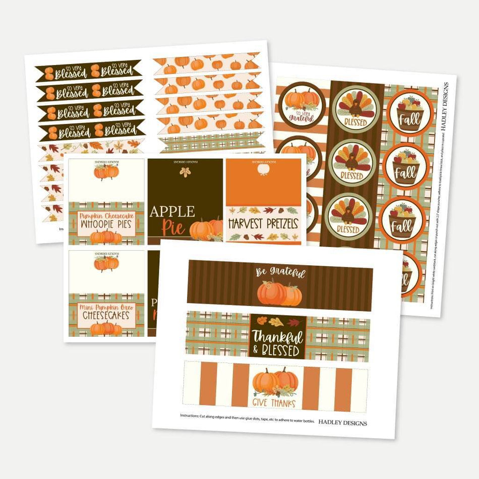 Fall Party Accessories and Decor Printable Template