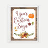 Fall Rustic Baby Shower Custom Sign Printable Template