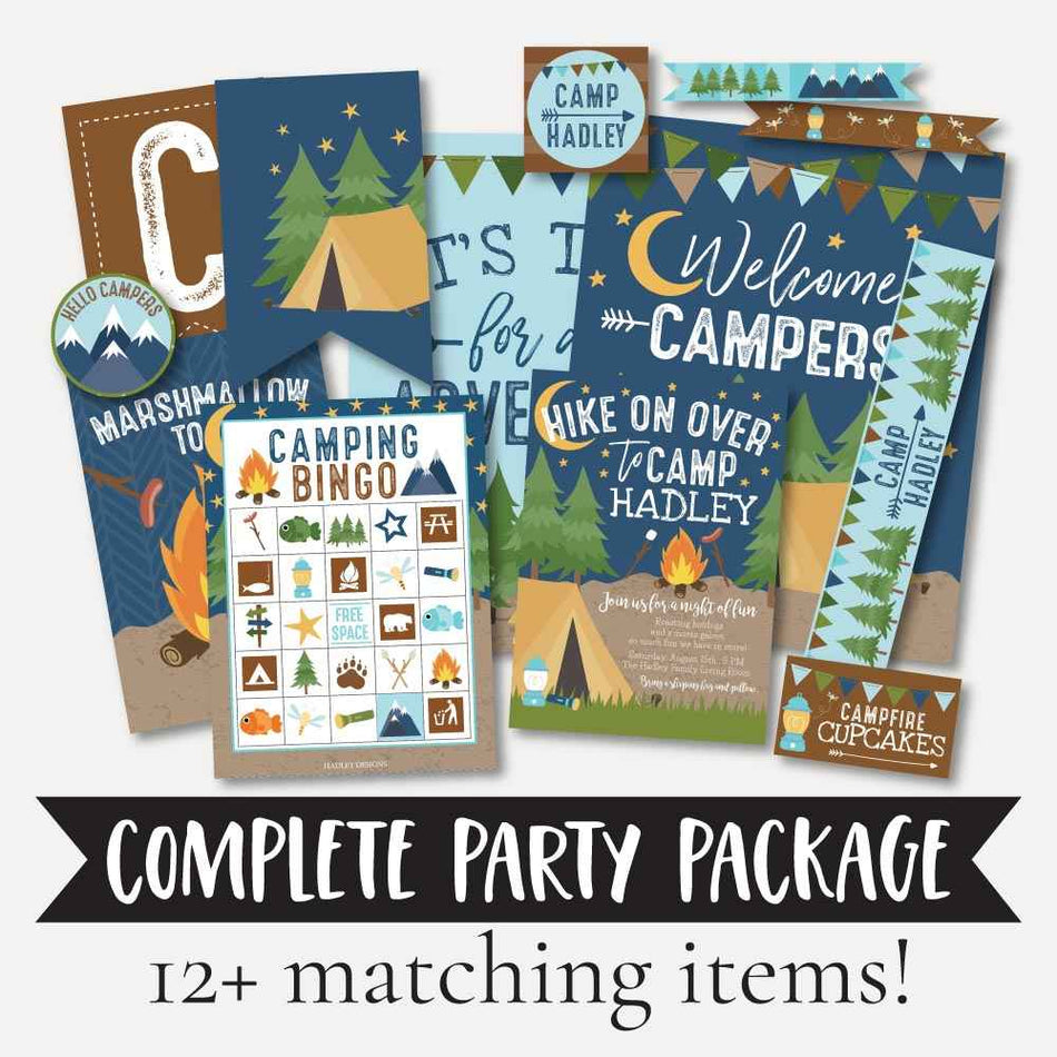 Camping Complete Party Package Printables