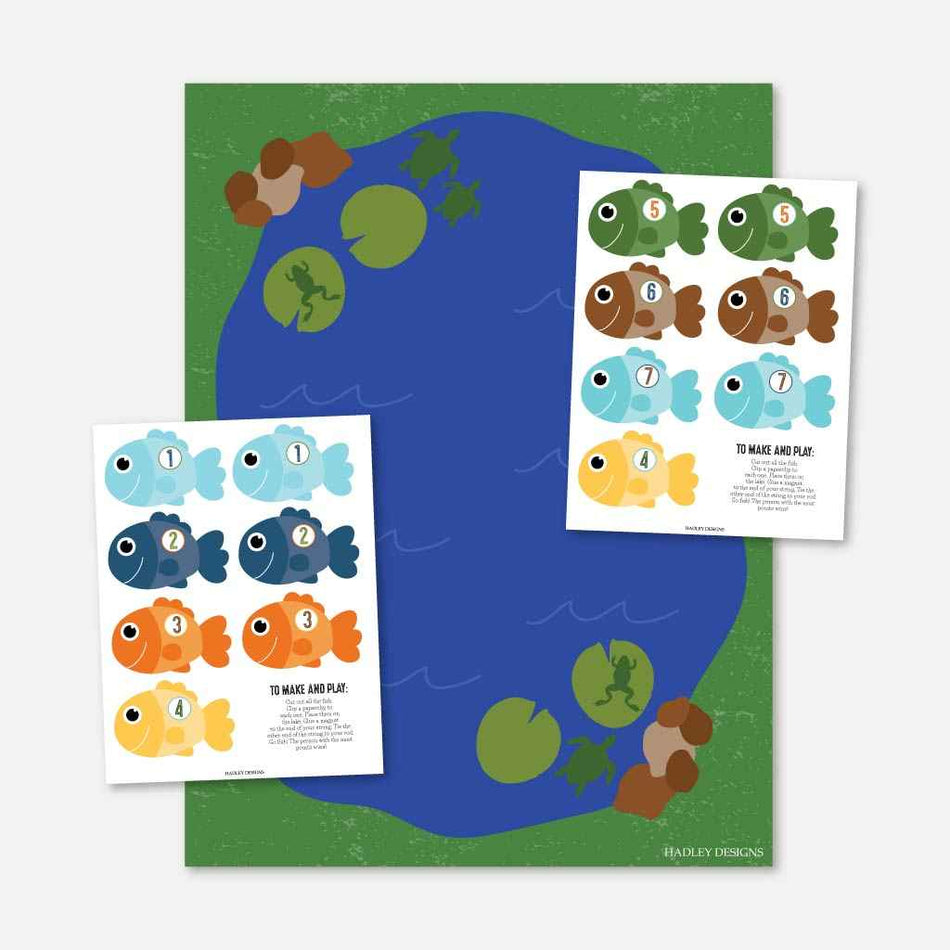 Fishing Pong Game for Kids Printable