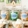 Dessert Bar Table Blue Plaid Decoration Templates