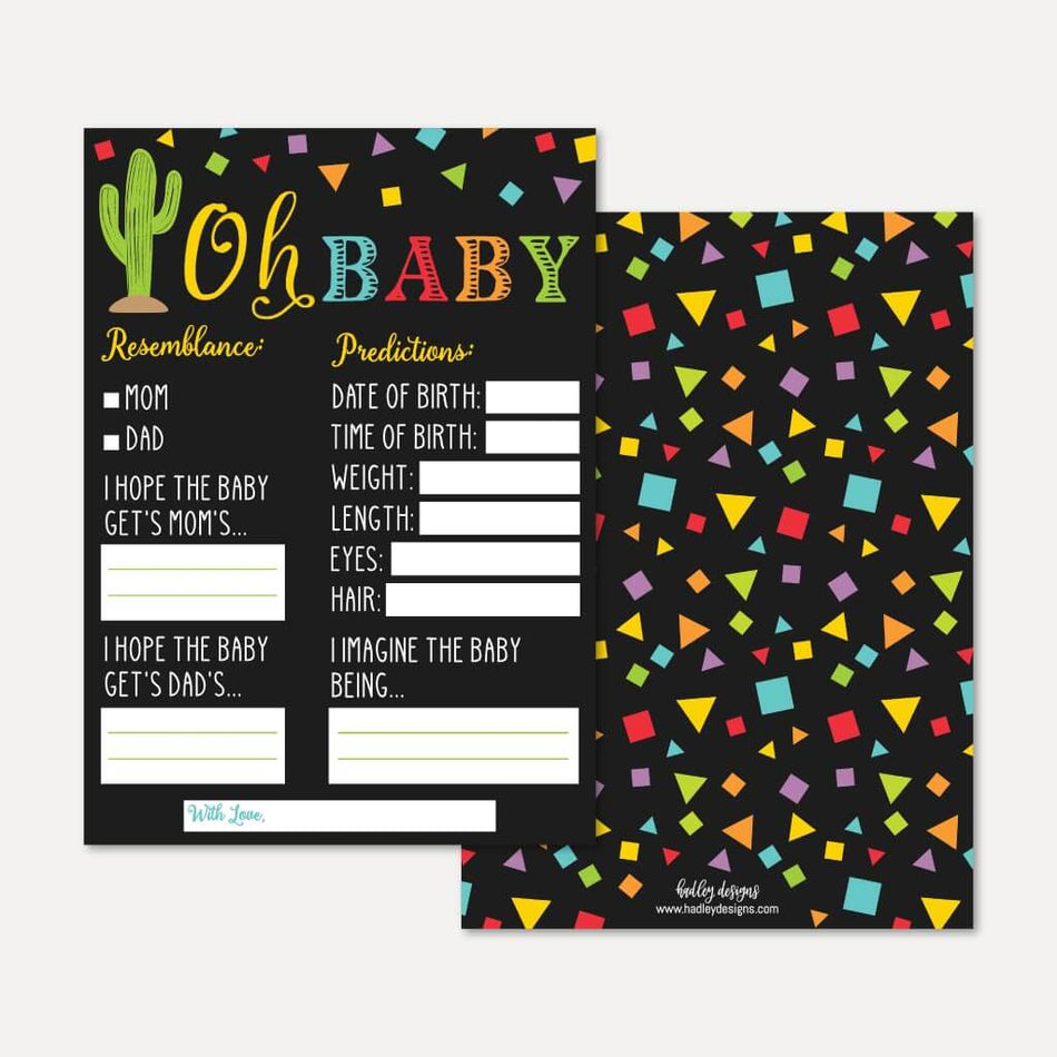 Fiesta Baby Shower Predictions Printable Template