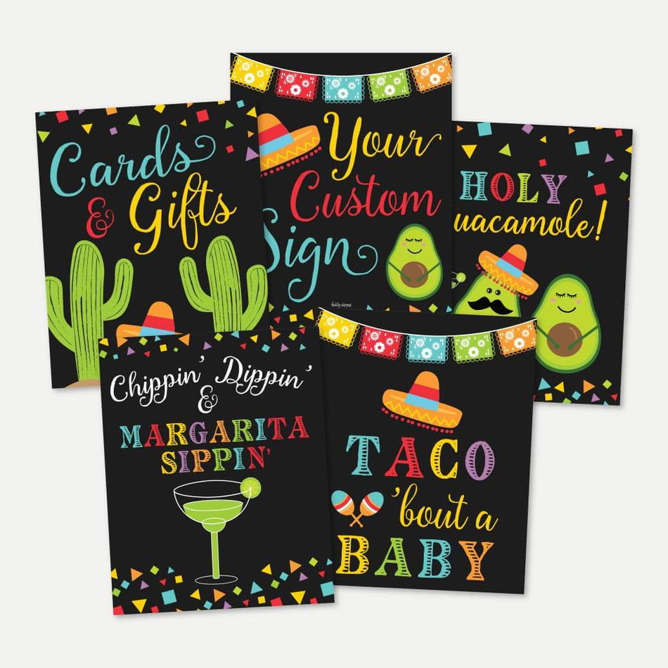 Fiesta Baby Shower Sign Bundle Printable Template