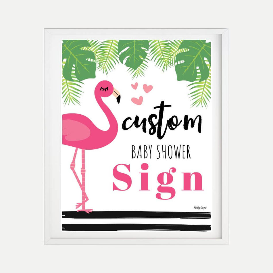 Flamingo Baby Shower Custom Sign Printable Template