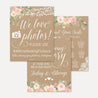 Floral Kraft Lace Rustic Wedding Sign Set Printable Template