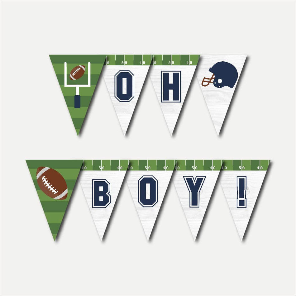 Football Baby Shower Banner Printable Template