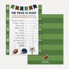 Football Baby Shower Price is Right Game Printable Template