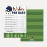 Football Baby Shower Prediction Advice Wishes Bundle Printable Template
