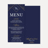 Gatsby Navy Wedding Menu Printable Template