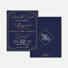Gatsby Navy Wedding Save The Date Printable Template
