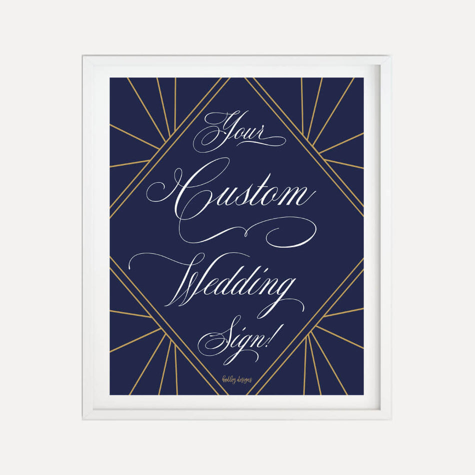 Gatsby Navy Wedding Custom Sign Printable Template