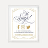 Gatsby Navy Wedding Hashtag Sign Printable Template