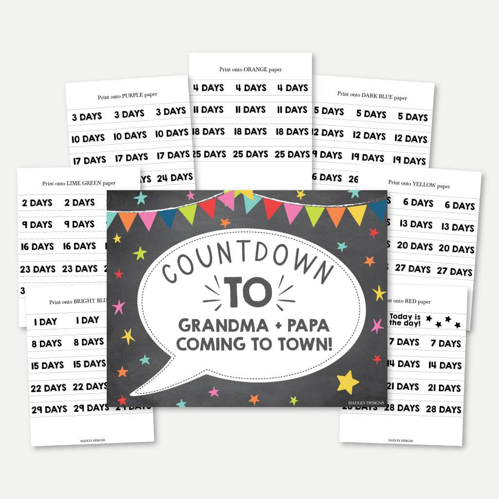 Printable Countdown Template | Hadley Designs