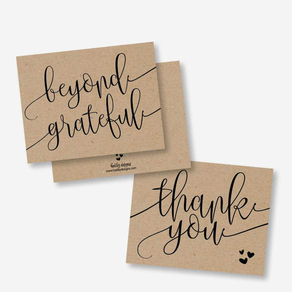 Generic Kraft Thank You Card Printable Template