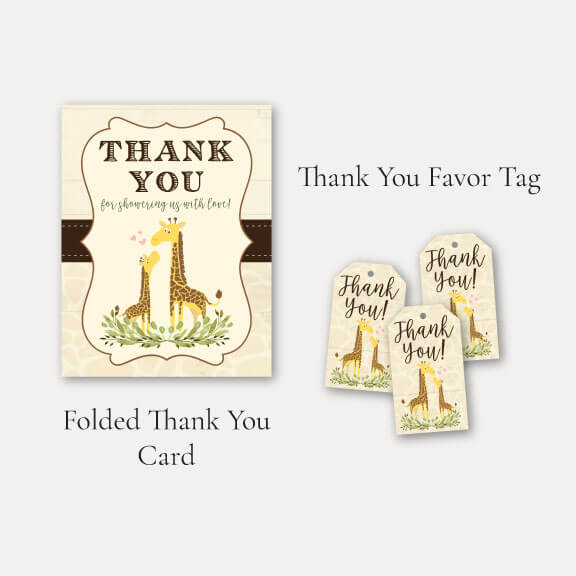 Printable Giraffe Baby Shower Complete Package Templates | Hadley Designs