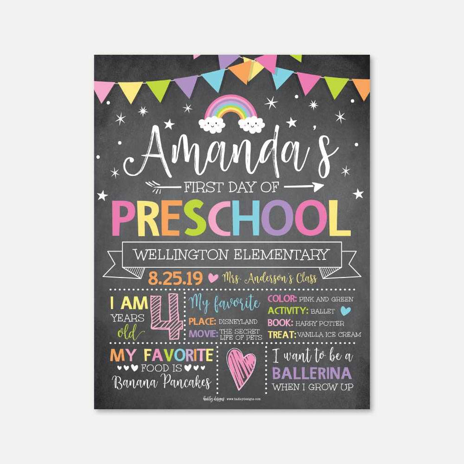 Pink Back to School Interview Sign Printable Template