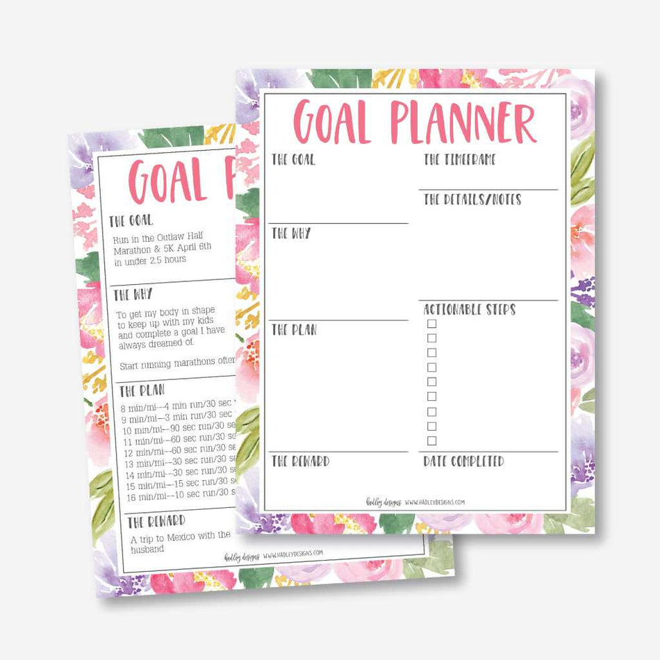 Printable Goal Planner Template | Hadley Designs - Printables