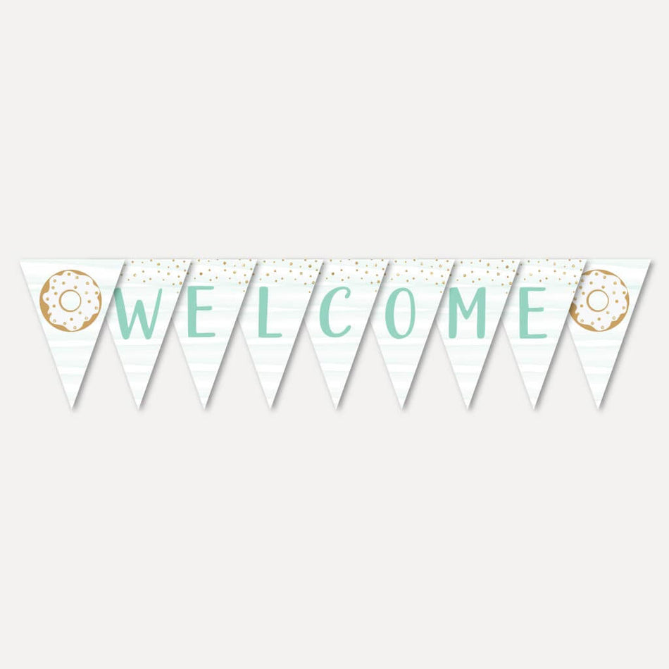 Blue Donut Baby Shower Banner Printable Template