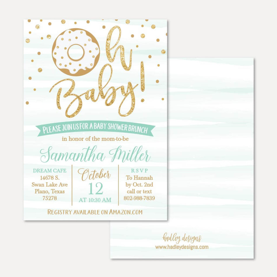 Blue Donut Baby Shower Invitation Printable Template