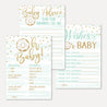 Blue Donut Baby Shower Prediction Advice Wishes Bundle Printable Template