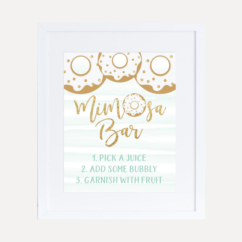 Blue Donut Baby Shower Mimosa Sign Printable Template