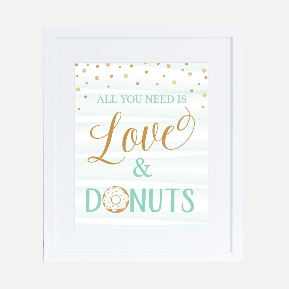 Blue Donut Baby Shower Quote Sign Printable Template