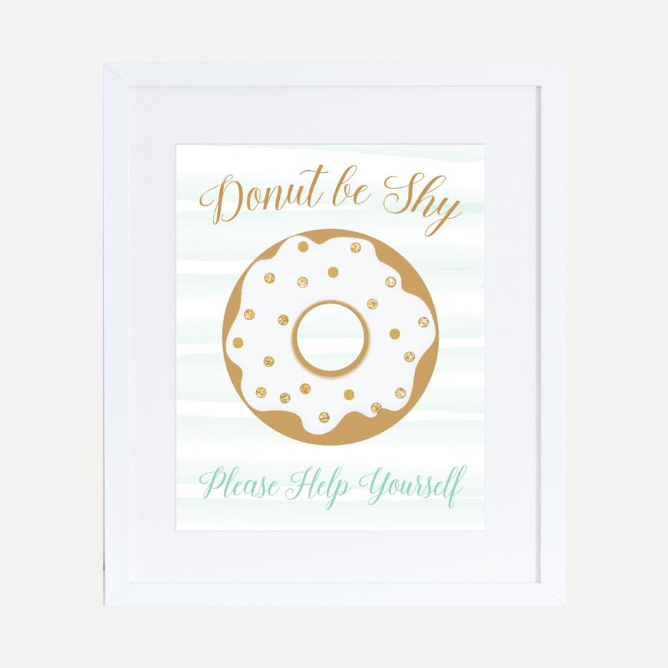 Blue Donut Baby Shower Food Sign Printable Template